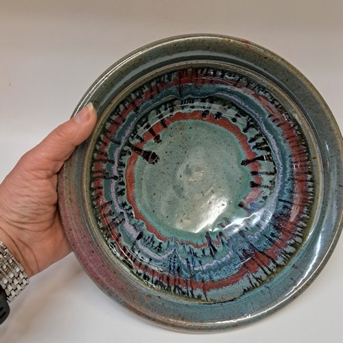 Click to view detail for #250519 Bowl, Green/Blue/Red Fiesta $22